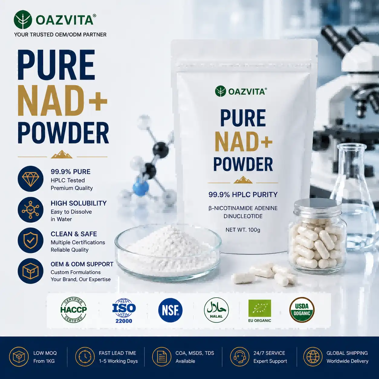 Pure NAD+ Powder vs NAD+ Capsules: Key Differences & Applications